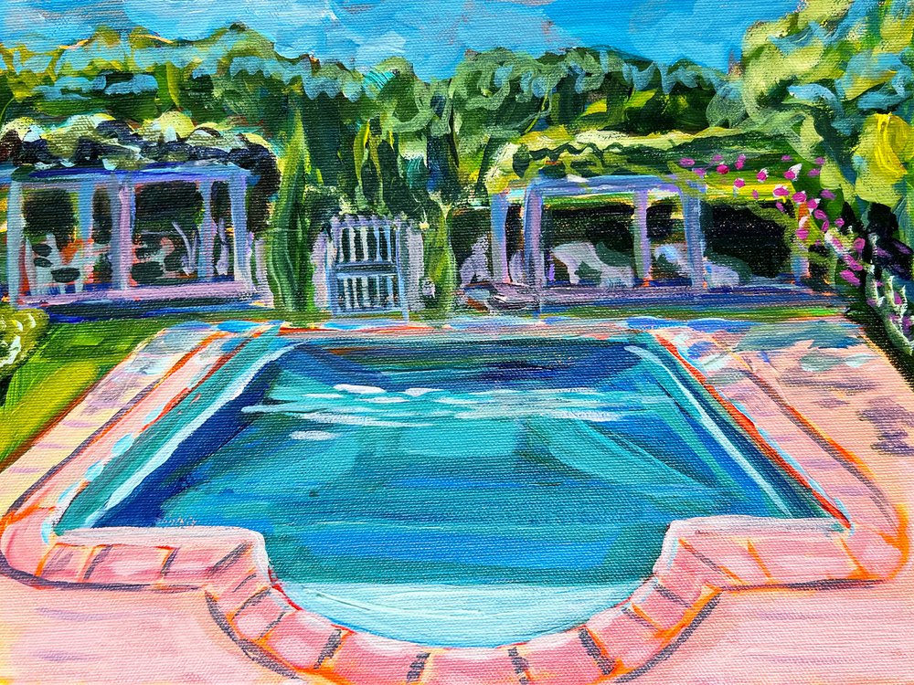 Sunny Garden Pool af Pauline Wegman | Key and Sea Creative