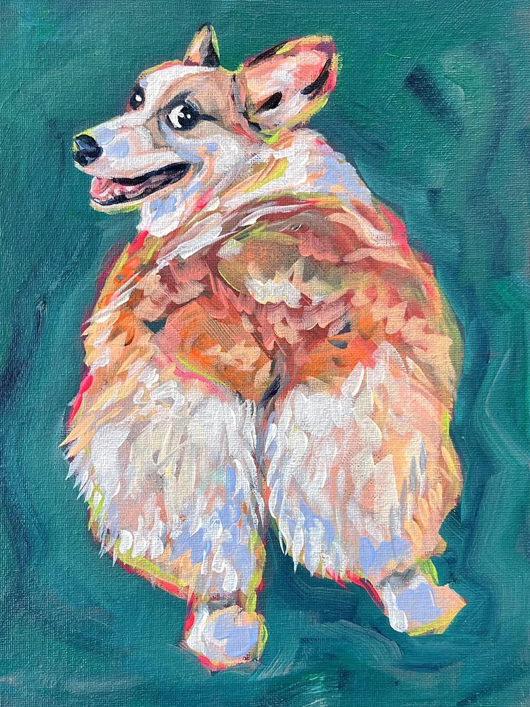 Den livlige corgi af Pauline Wegman | Key and Sea Creative