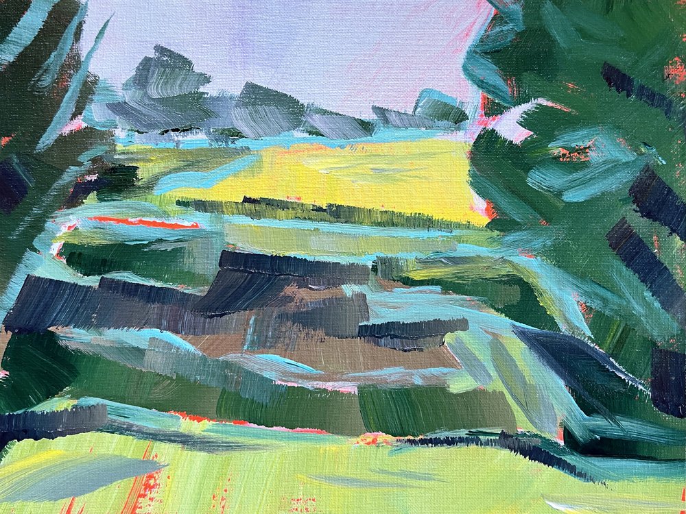 Landskab med livlige marker af Pauline Wegman | Key and Sea Creative