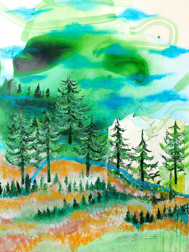 Abstrakt bjergskov af Poonam Choudhary