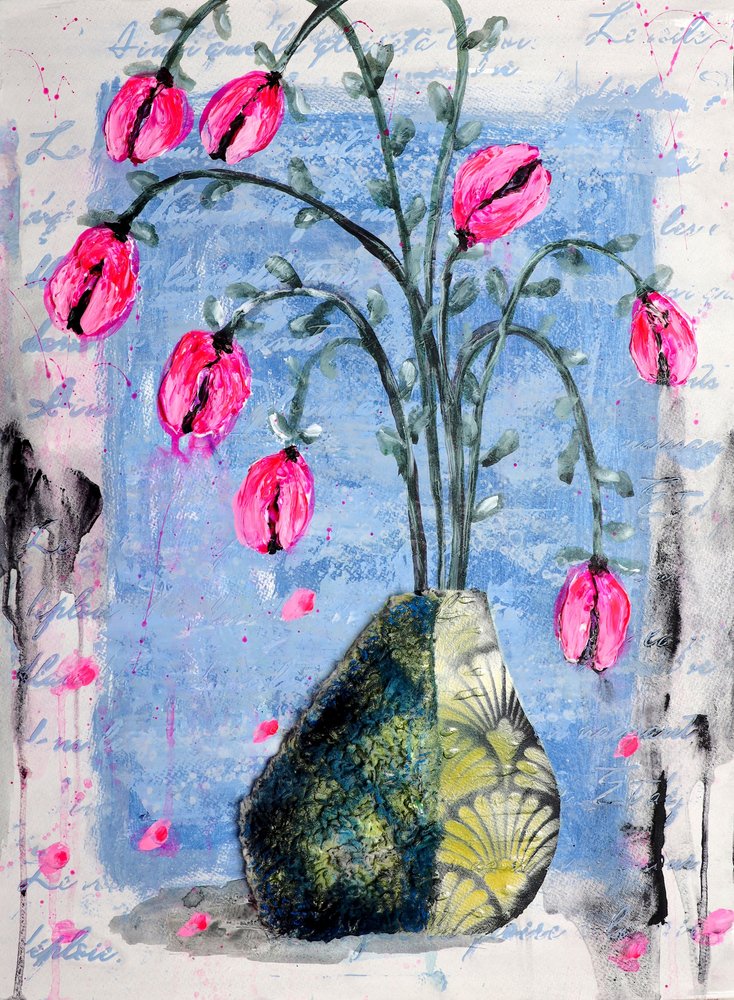 Udtryksfulde lyserøde blomster af Poonam Choudhary