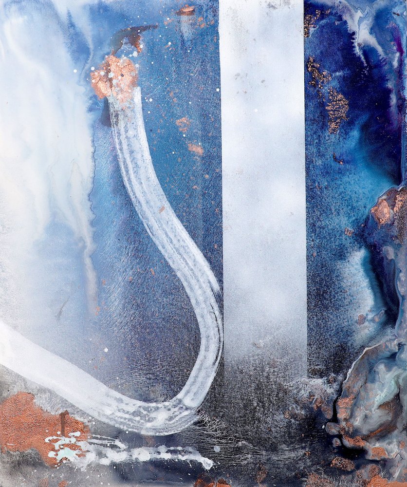 Moderne blå metallic-effekt af Poonam Choudhary