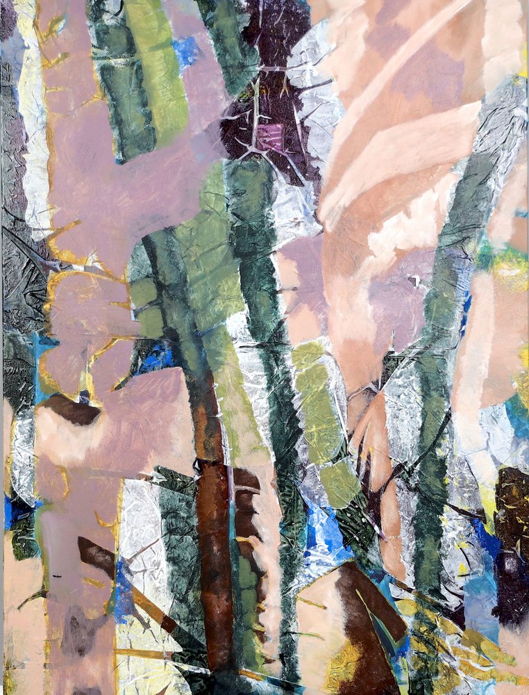 Tekstureret, abstrakt skovmotiv af Poonam Choudhary