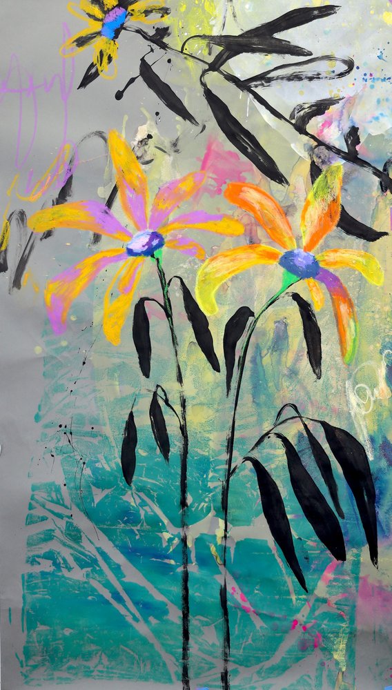 Farverige abstrakte blomster af Poonam Choudhary