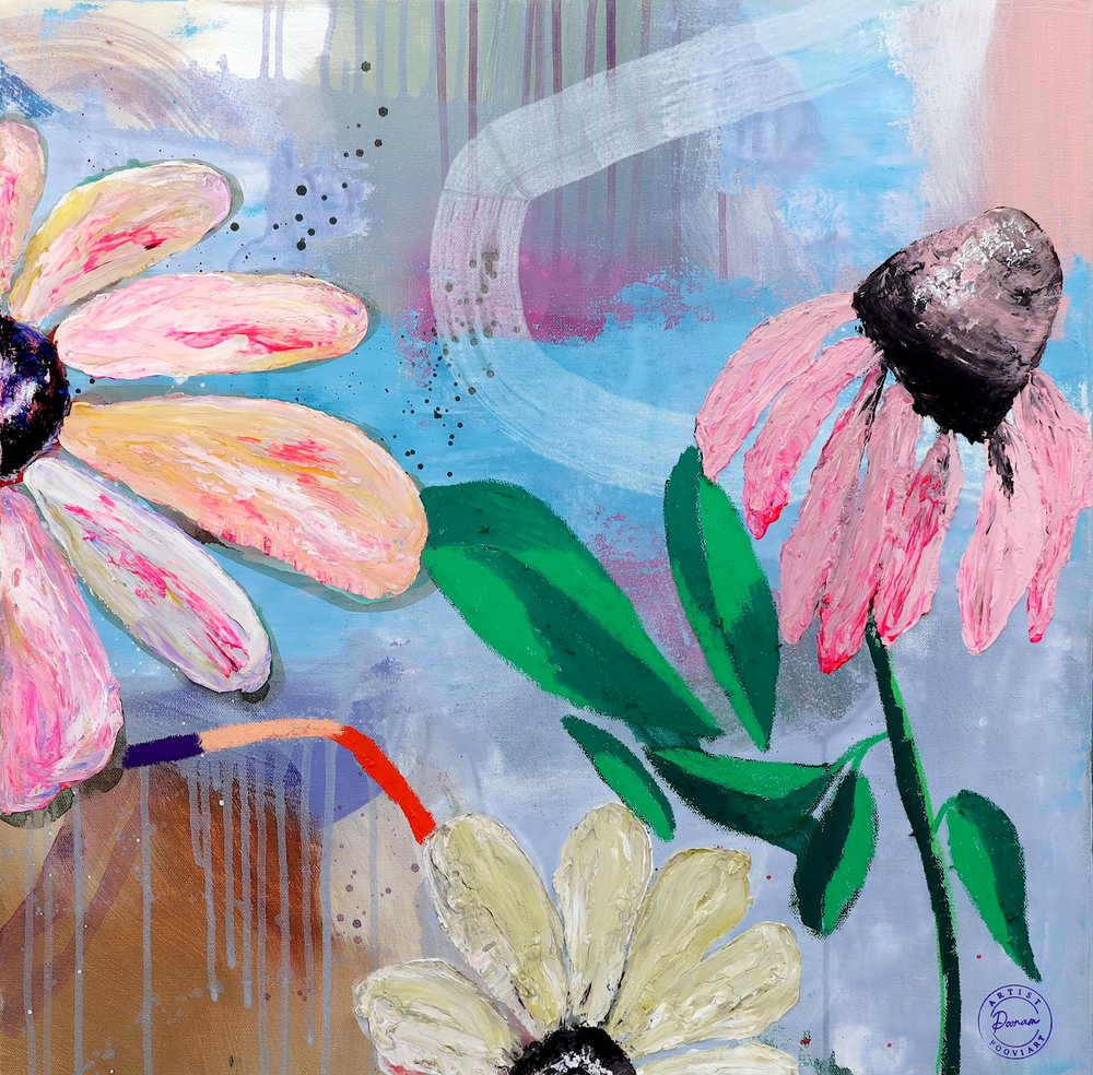 Livligt blomsterabstrakt af Poonam Choudhary