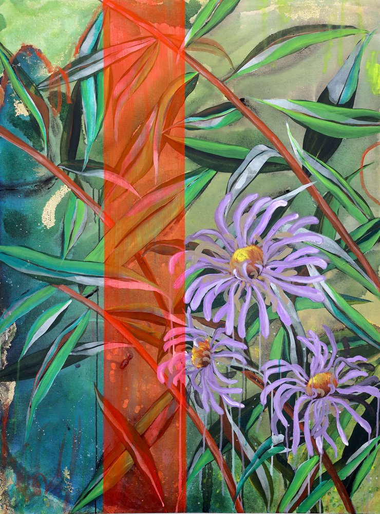 Levende lilla blomster af Poonam Choudhary
