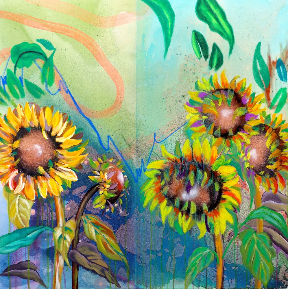 Farvestrålende solsikkeblomster af Poonam Choudhary