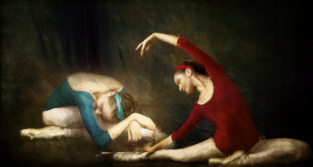 Balletdansere øver af Rachel Pansky