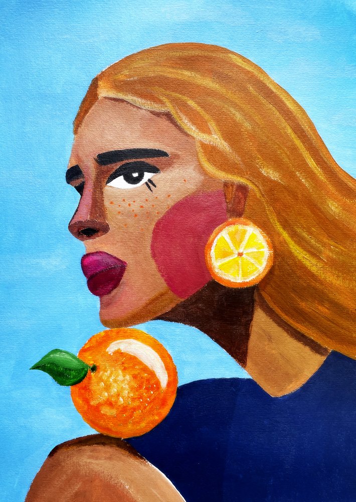 Kvinde med appelsin af Raissa Oltmanns