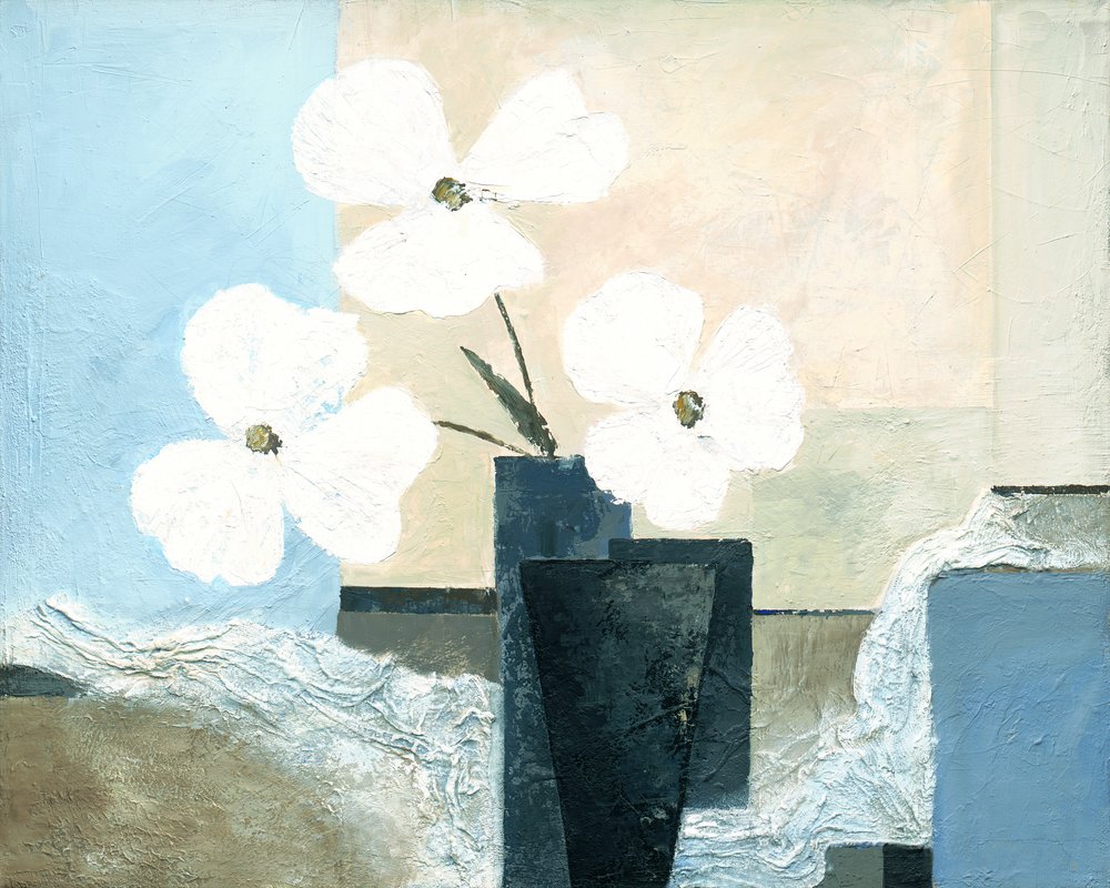 Moderne blomsterstilleben af Renate Holzner