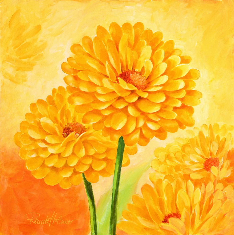 Strålende gule blomster af Renate Holzner