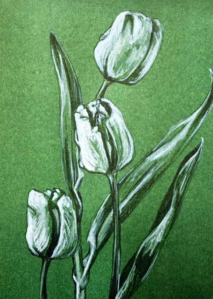 Friske hvide tulipaner af Renee Machan Cottagecore Artist