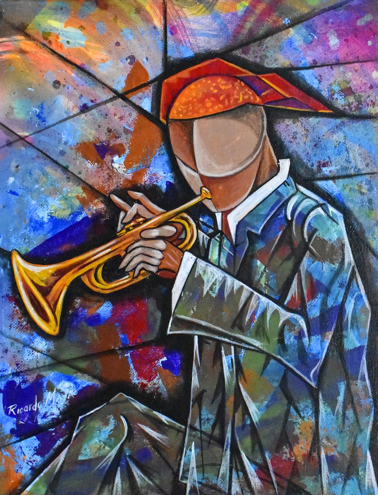 Abstrakt jazzmusiker af Ricardo Maya