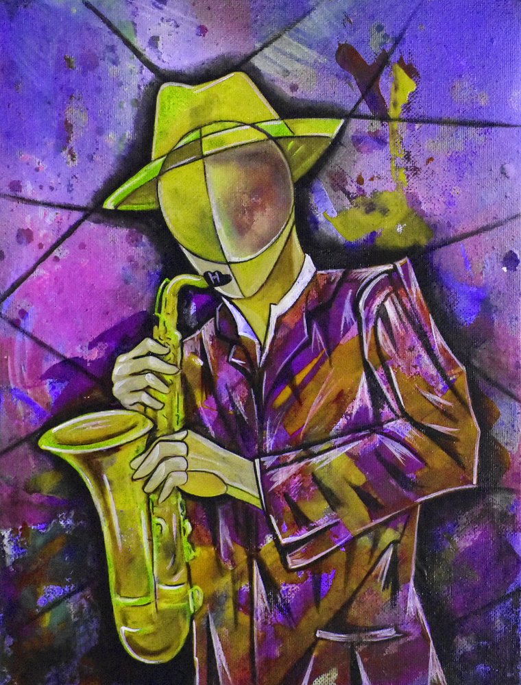 Abstrakt jazzsaxofonist af Ricardo Maya