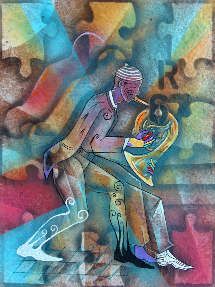 En livlig jazzmusiker af Ricardo Maya