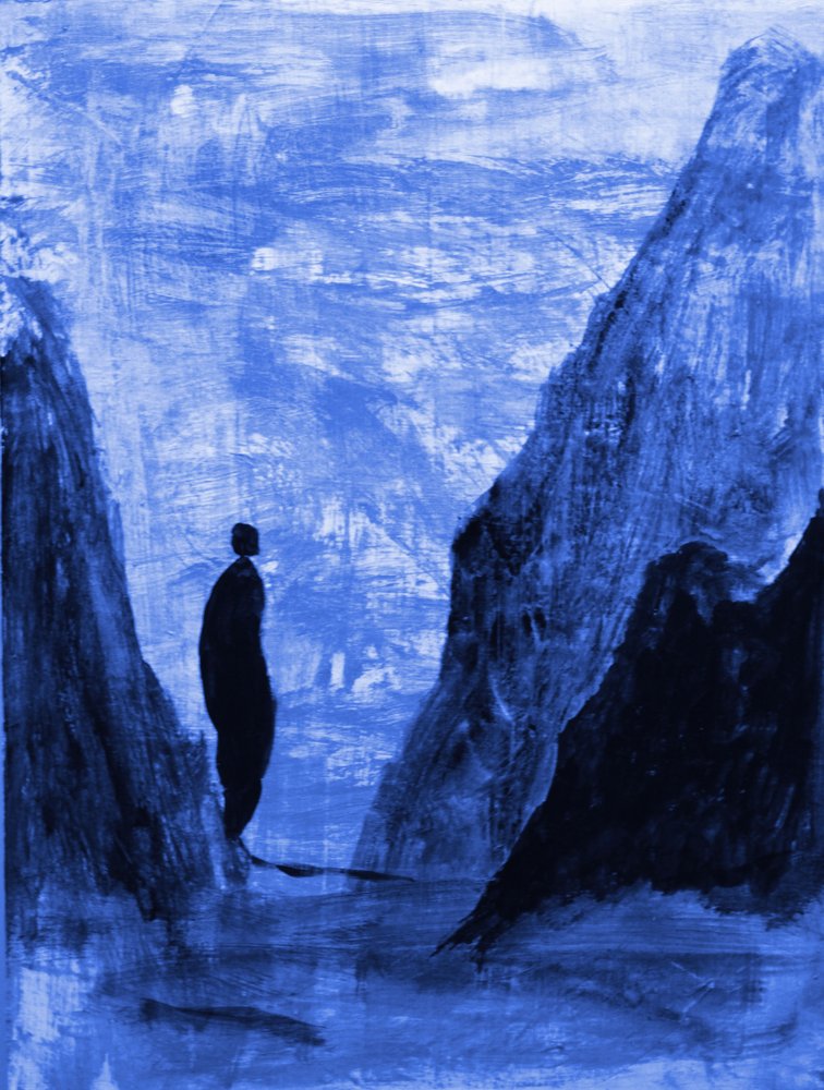 En ensom skikkelse i Blue Mountains af RodMacIver