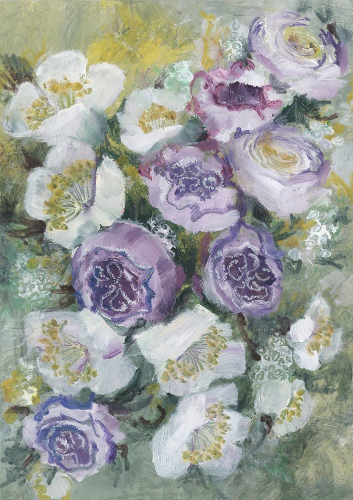 Lavendel-hvid buket af Rosana Laiz Blursbyai