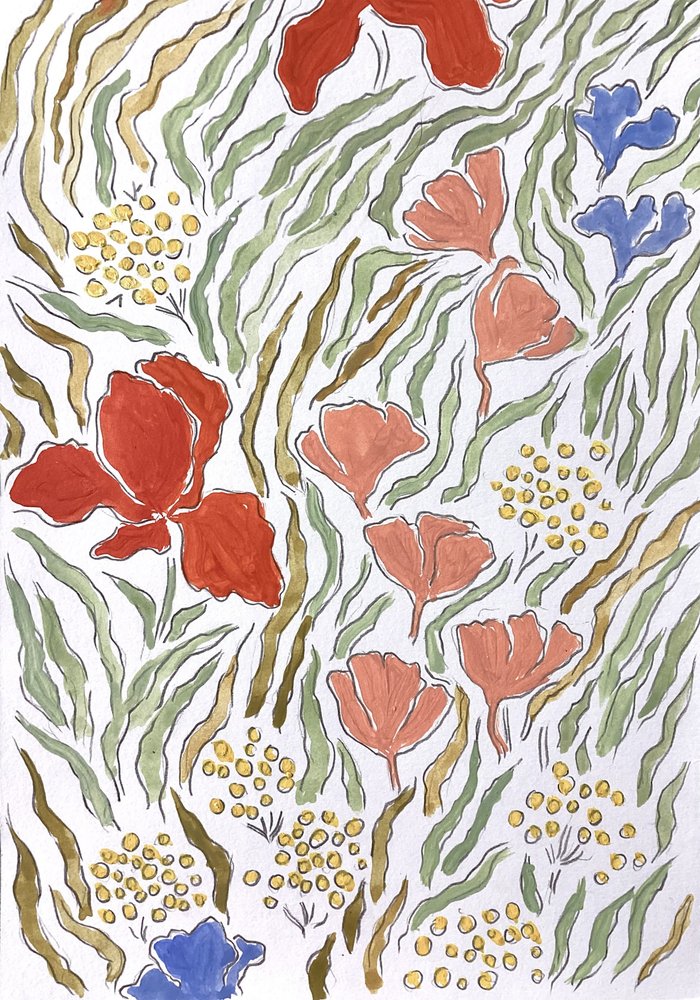 Farverig blomsterhave af Rushati Chowdhury