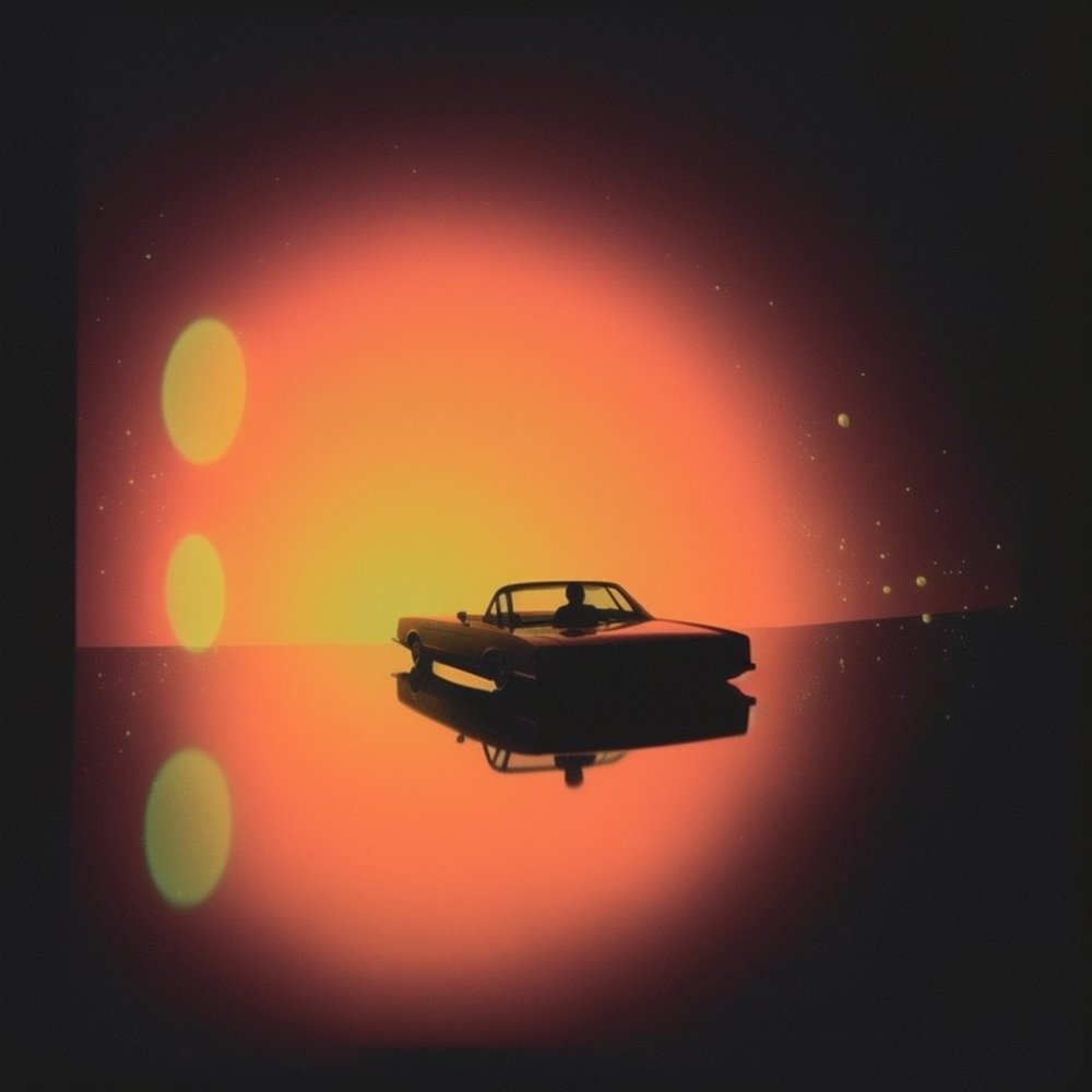 Klassisk bil – Kosmisk solnedgang af Samantha Hearn