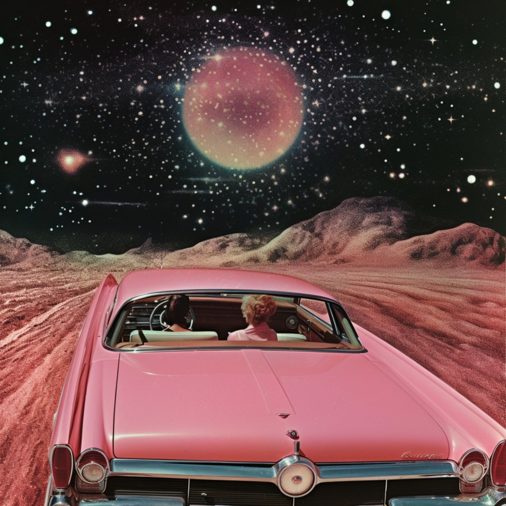 Pink Car Cosmic Drive af Samantha Hearn