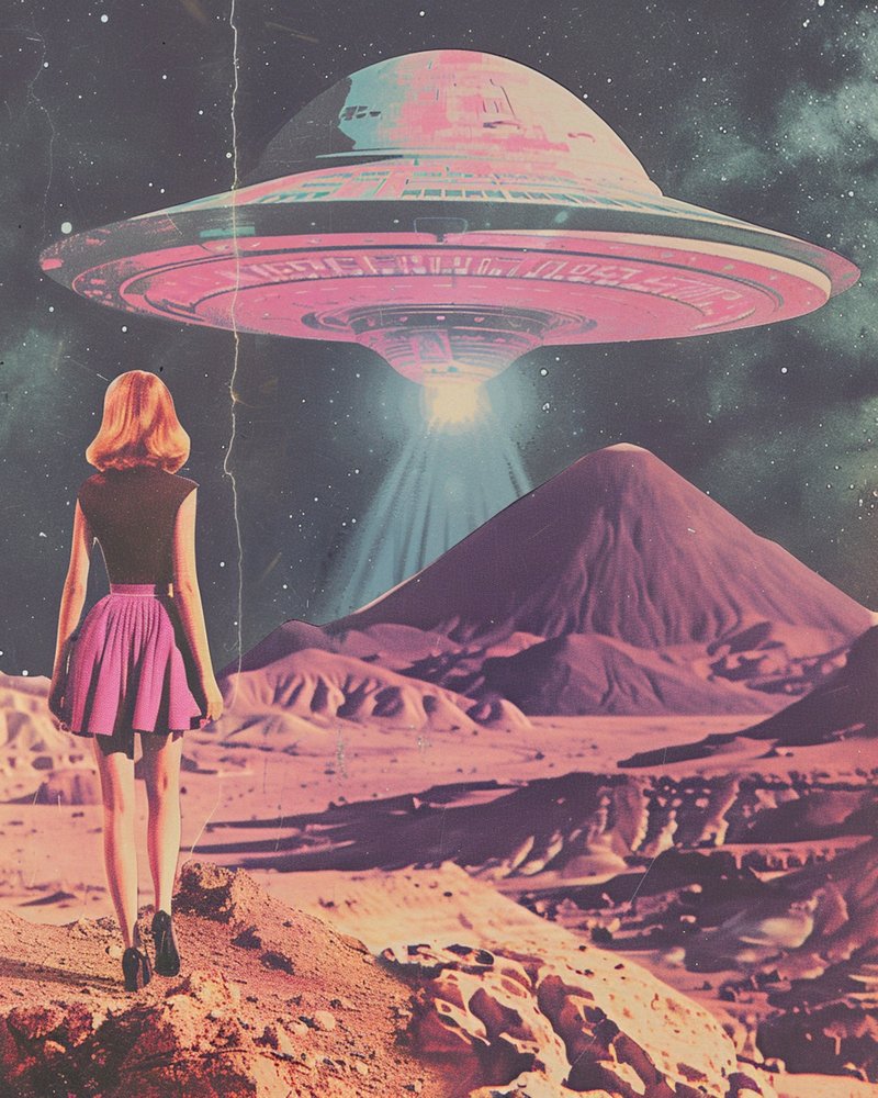Pink UFO Alien World af Samantha Hearn