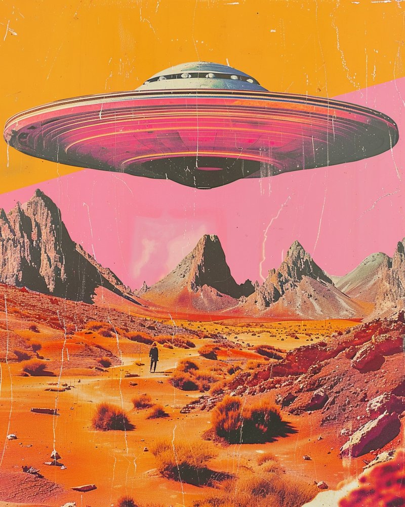 Retro Desert UFO af Samantha Hearn
