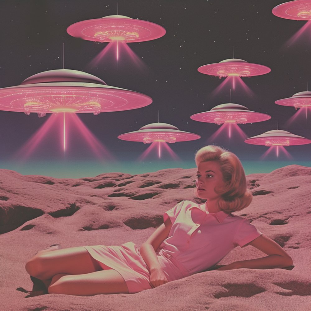 Retro-rosa UFO-drøm af Samantha Hearn
