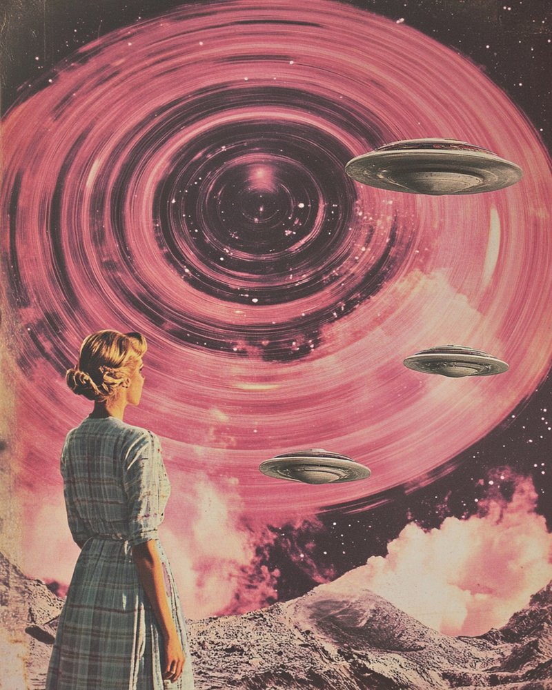 Retro-science fiction-udsigt over galaksen af Samantha Hearn