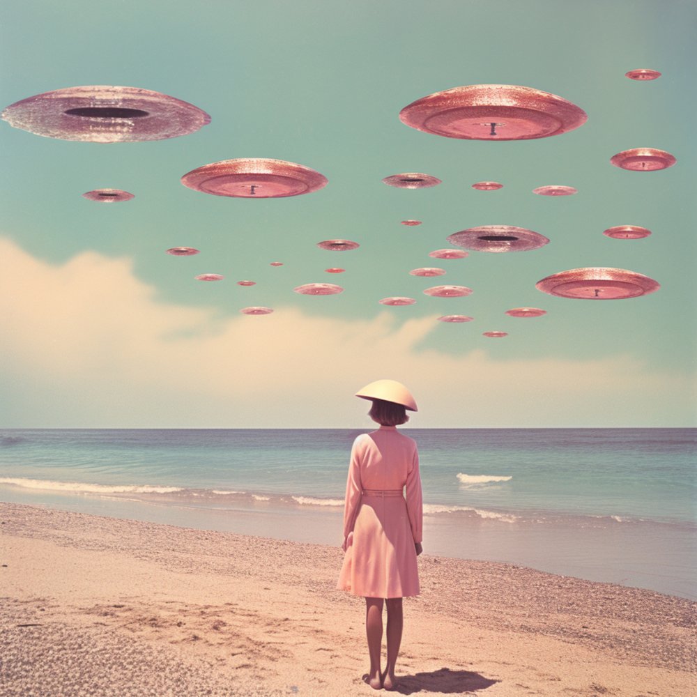 UFO’er over Pastel Beach af Samantha Hearn