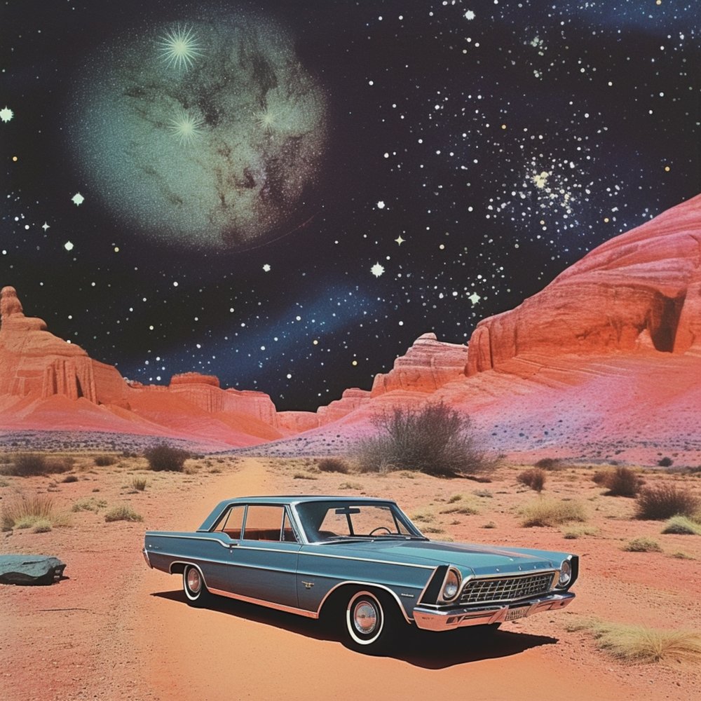 Vintage Car Cosmic Desert af Samantha Hearn