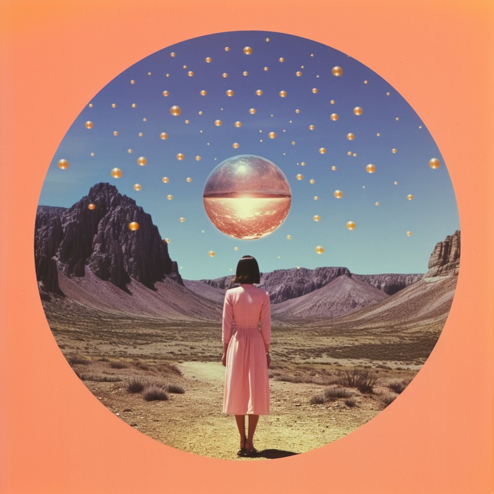 Kvinde i en surrealistisk ørken af Samantha Hearn