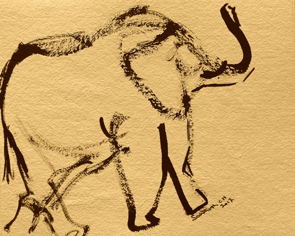 Abstrakt elefanttegning af Santhosh ch