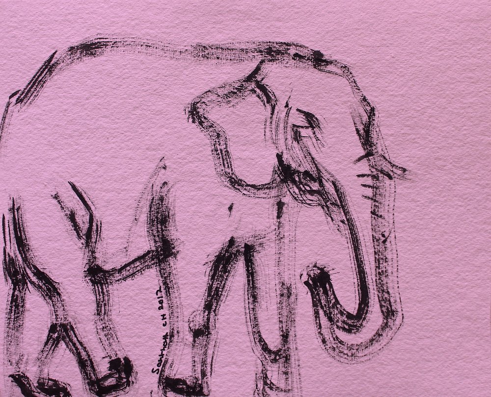 Abstrakt lyserød elefant af Santhosh ch