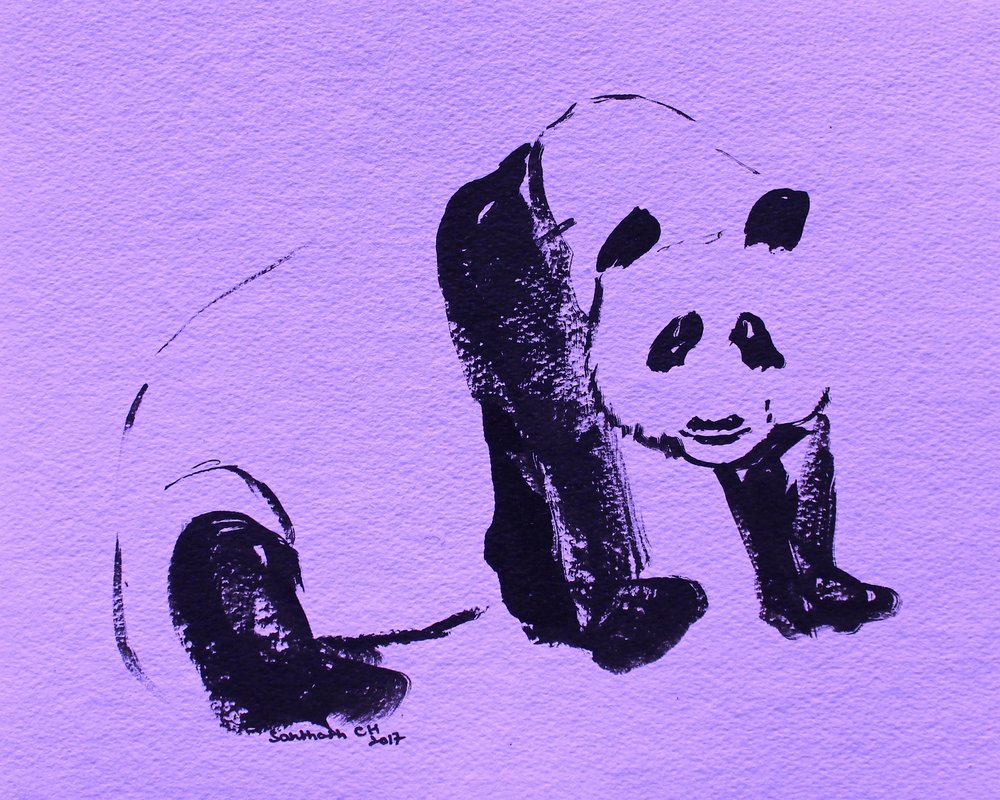 Panda i sort blæk af Santhosh ch