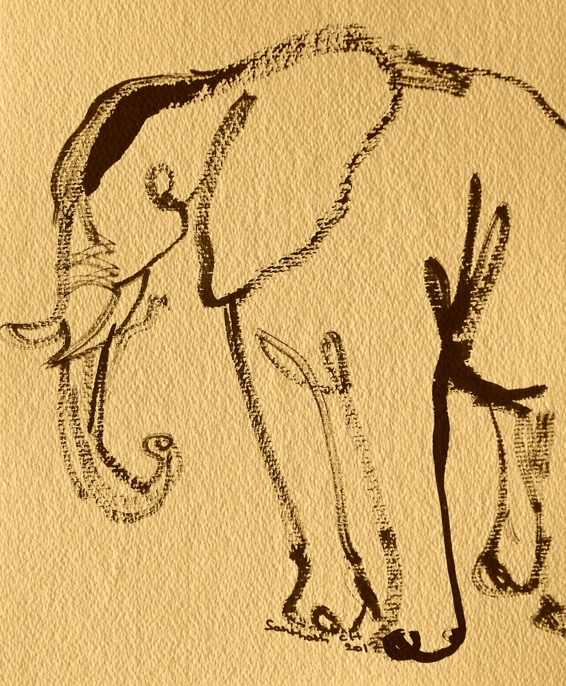 Elegant elefanttegning af Santhosh ch