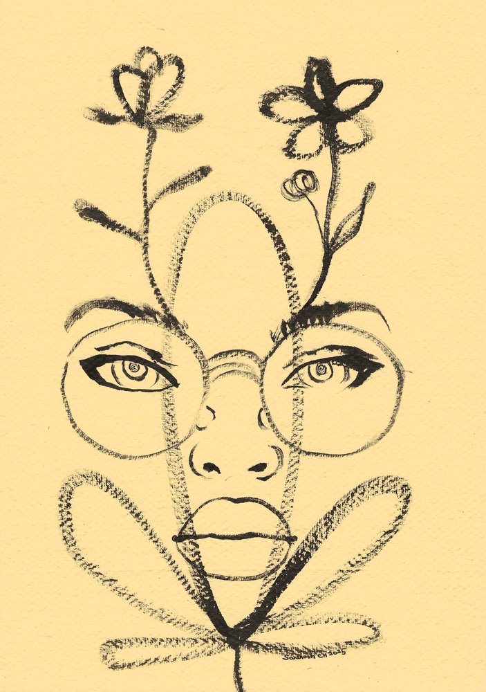 Tegning af et blomsteransigt af Santhosh ch