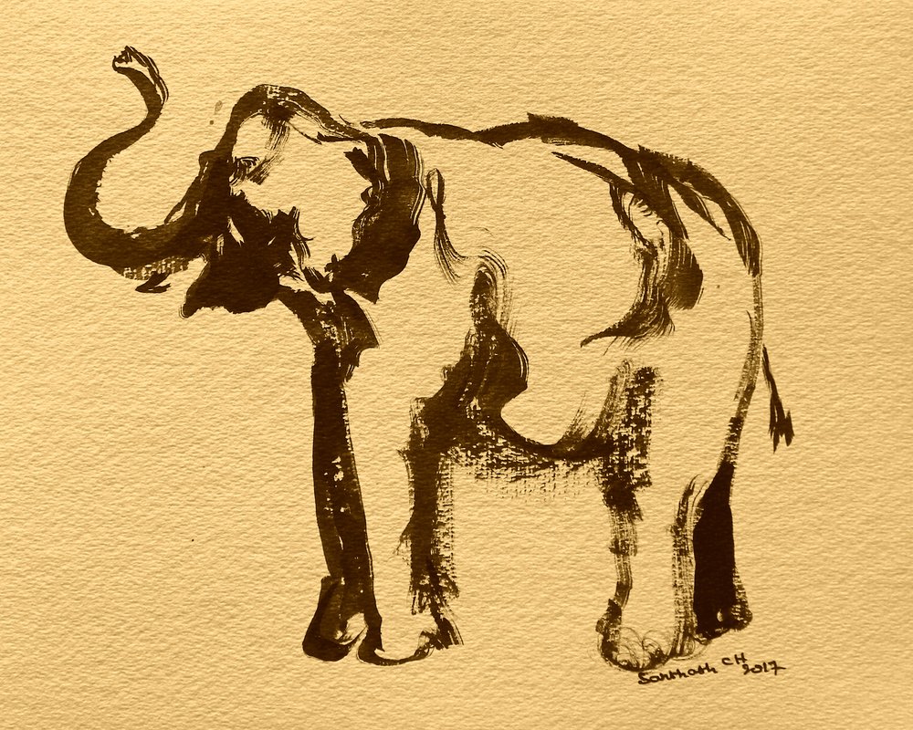 Skitse af majestætisk elefant af Santhosh ch