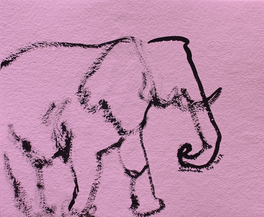Minimalistisk lyserød elefant af Santhosh ch