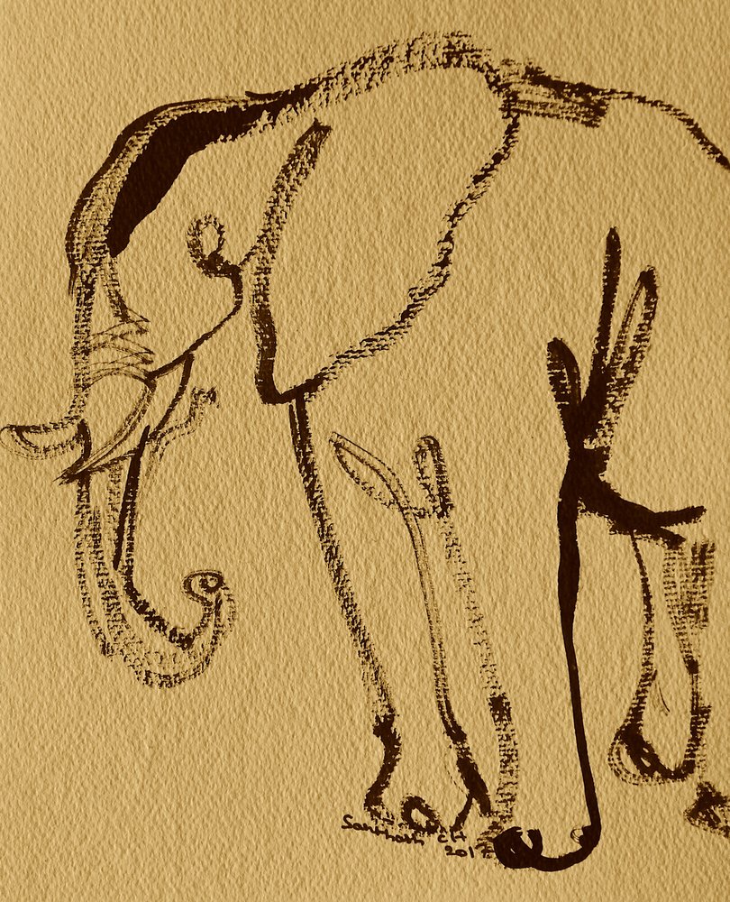 Minimalistisk elefantskitse af Santhosh ch