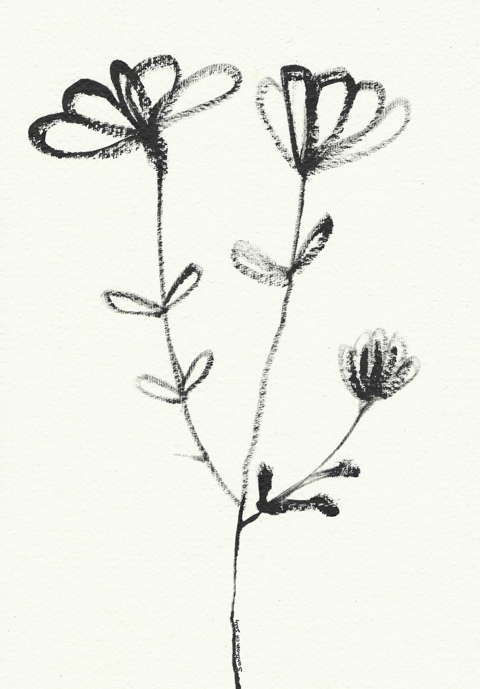 Minimalistisk blomsterskitse af Santhosh ch