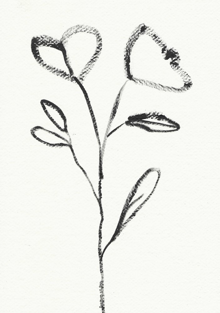 Minimalistisk blomsterskitse af Santhosh ch