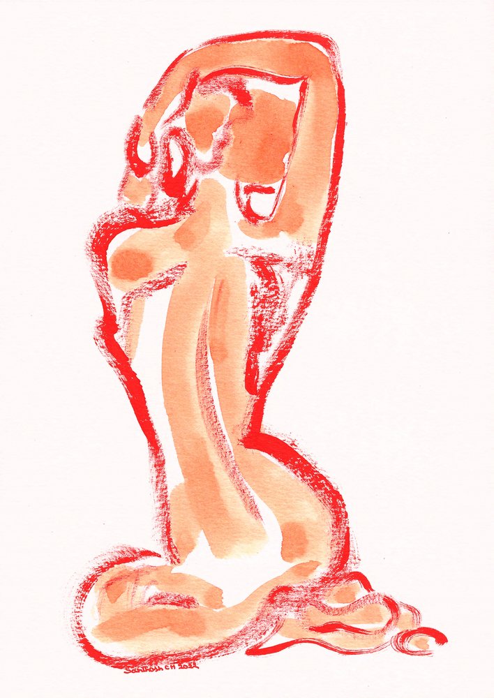 Studie af en sensuel rød figur af Santhosh ch