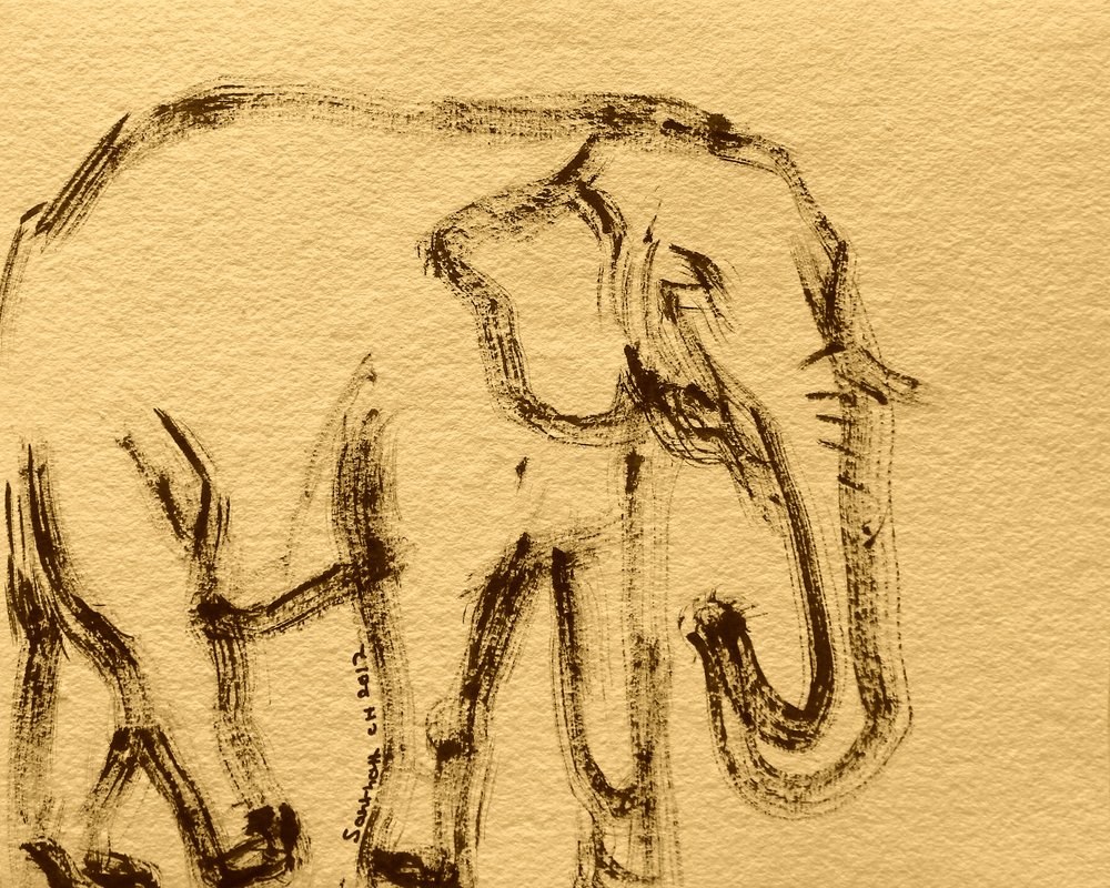 Skitse af en vild elefant af Santhosh ch