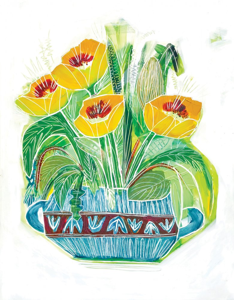 Farverig valmuebuket af Sarah Fitzgerald