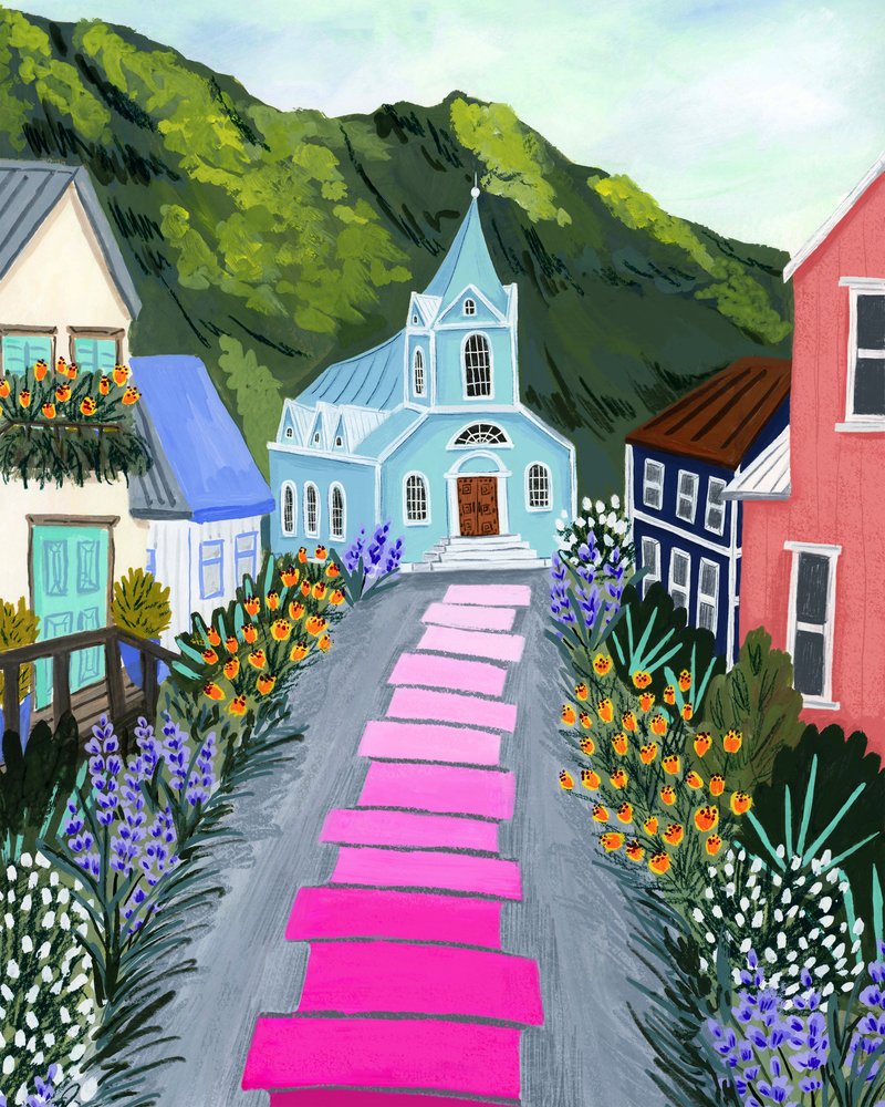 Blue Church Village af Sarah Gesek