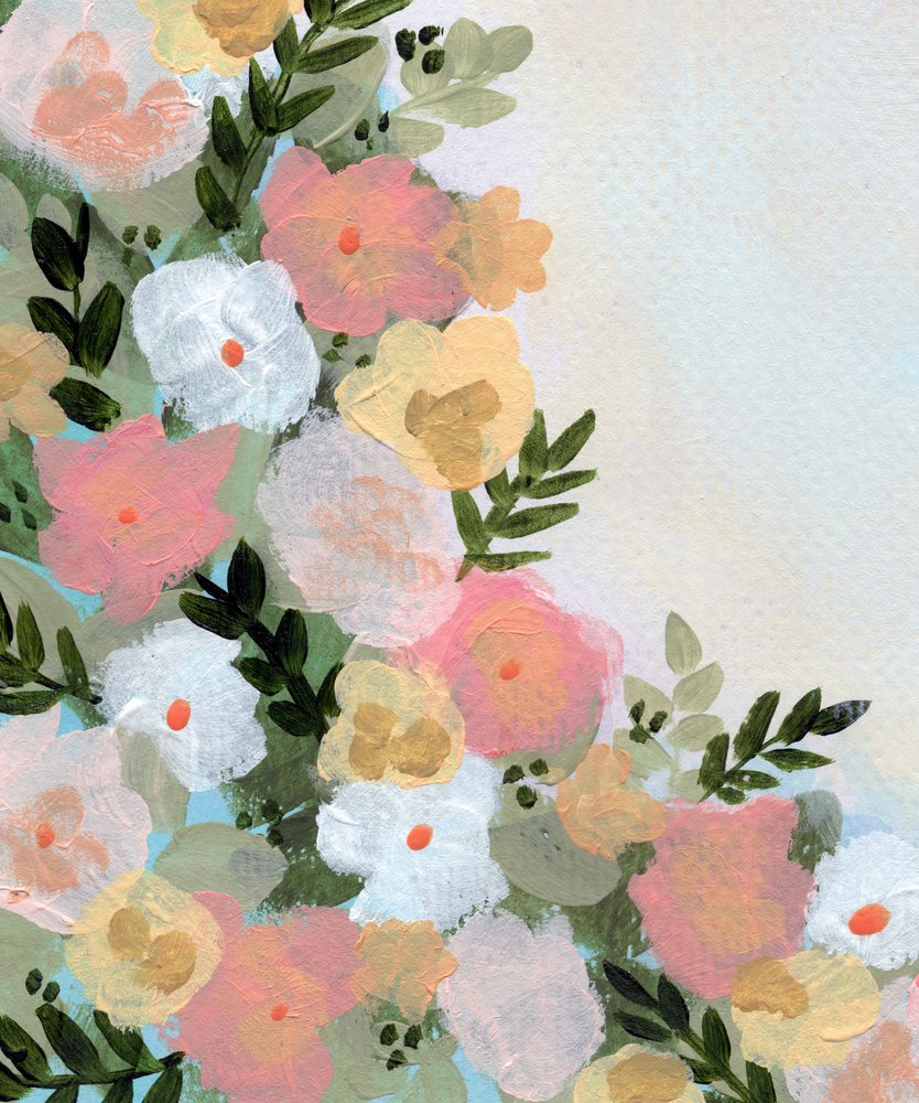 Bløde pastelfarvede blomster af Shelley Hampe
