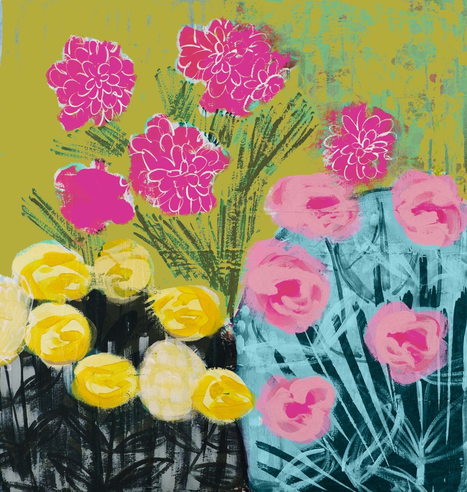 Livlige abstrakte blomster af Shelley Hampe