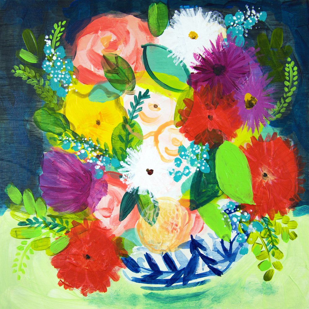 Livlig blomsterbuket af Shelley Hampe