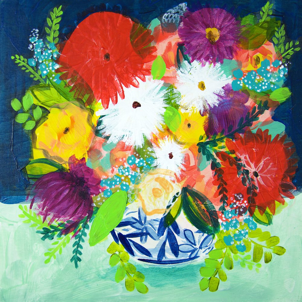 Livlig blomsterbuket af Shelley Hampe