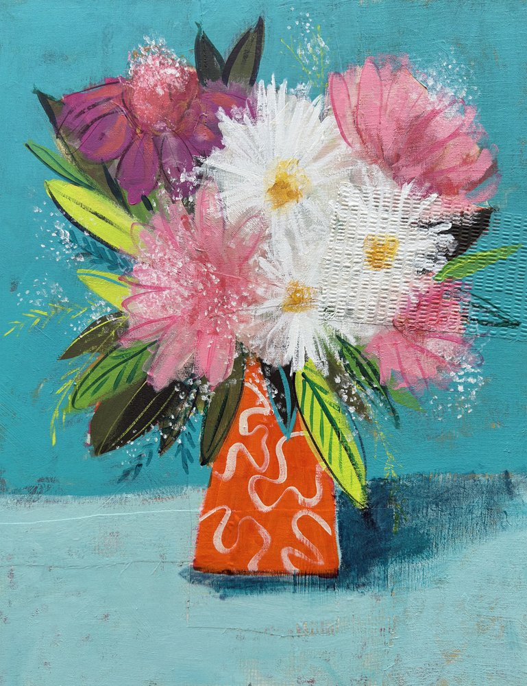 Farverig blomsterbuket af Shelley Hampe